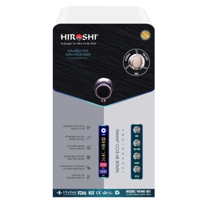 MÁY NƯỚC HIROSHI HYDROGEN ION KIỀM CAO CẤP 8 CHỨC NĂNG ĐỂ BÀN HS-MD801